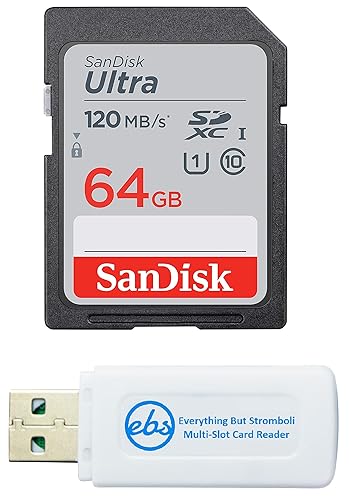 SanDisk Ultra SDXC 64GB SD Card for Nikon Mirrorless Camera Works with Z30, Z6 II, Z7 II (SDSDUN4-064G-GN6IN) Full HD U1 C10 Bundle with (1)