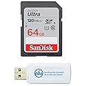 SanDisk Ultra SDXC 64GB SD Card for Nikon Mirrorless Camera Works with Z30, Z6 II, Z7 II (SDSDUN4-064G-GN6IN) Full HD U1 C10 Bundle with (1)
