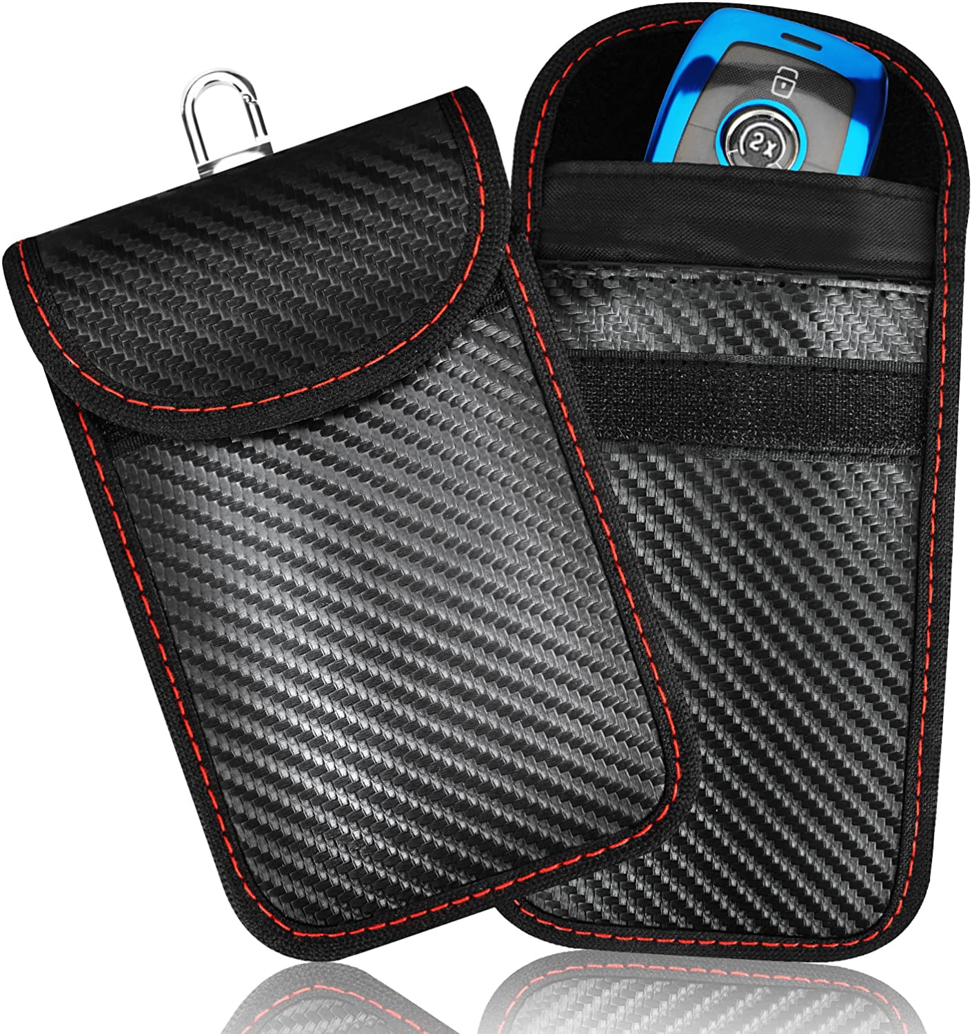 GOODEN ATIM Upgraded Faraday Bag for Key Fob (2 Pack),Premium Faraday Key Fob Protector- Car RFID Signal Blocking, Car Security Protection Pouch