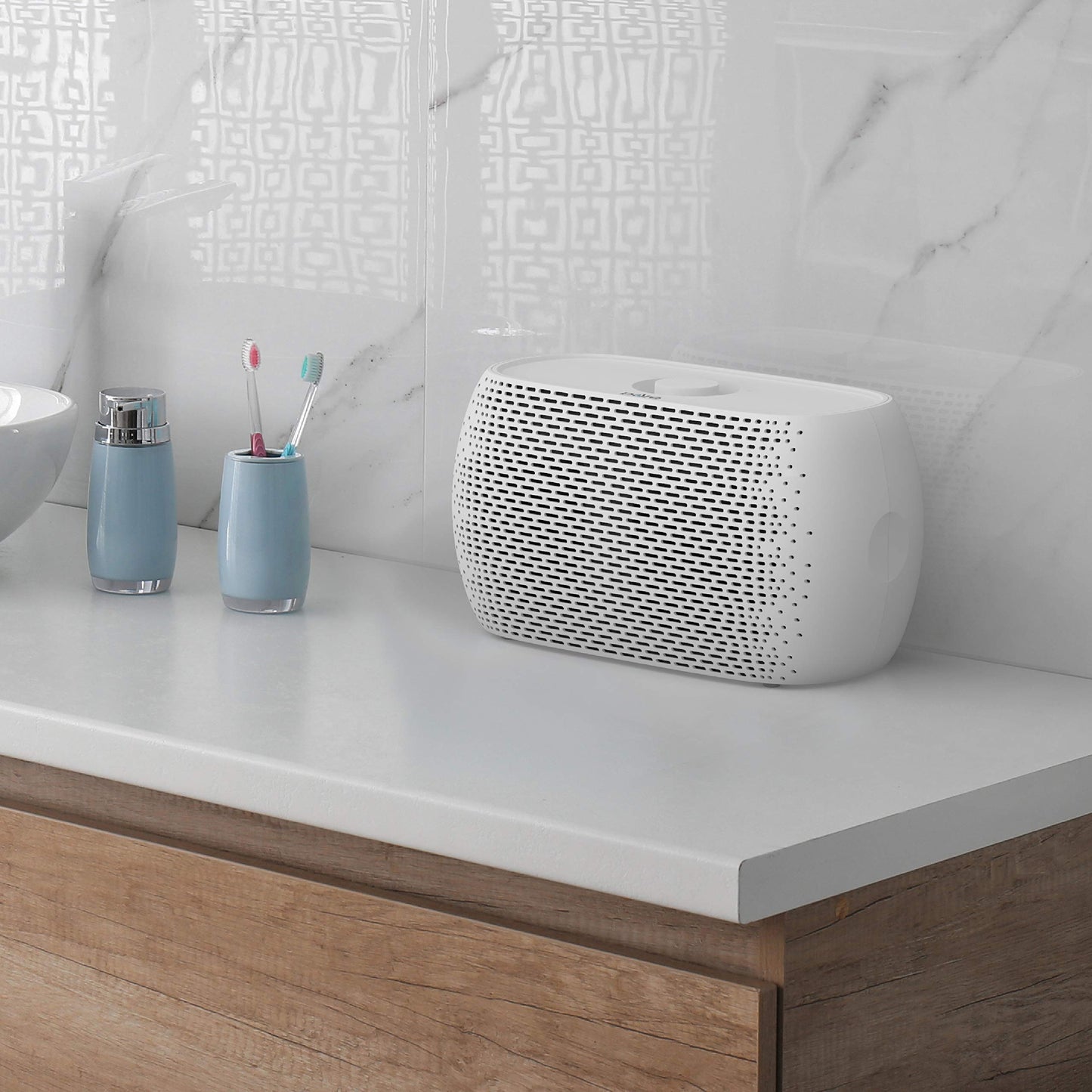 Pure Enrichment PureZone Breeze Tabletop 2-in-1 Air Purifier - True HEPA Filter Cleans Air, Helps Alleviate Allergies, Removes Pet Hair, & Smoke