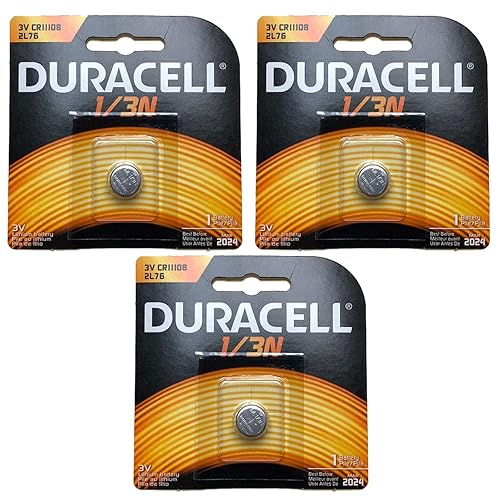 3x Duracell Photo DL CR1/3N 2L76 3V Lithium Battery Replaces Duracell DL-1/3N, 3N, Ray-O-Vac 867, 2L76, Energizer 2L76BP, 2L76-BP, CR1108, IEC…
