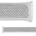Electriduct 3/4" PET Expandable Braid Sleeving Flame Retardant Flexible Wire Mesh for Cord Management and Cable Protection - 25 Feet - White