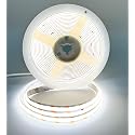 PISIN 12V COB LED Strip Light White 6000K IP20 Uniform Light Emitting 480LEDs/M 16.4FT/5M CRI90 Flexible Can be Cropped LED Light Strip Cabinet Home