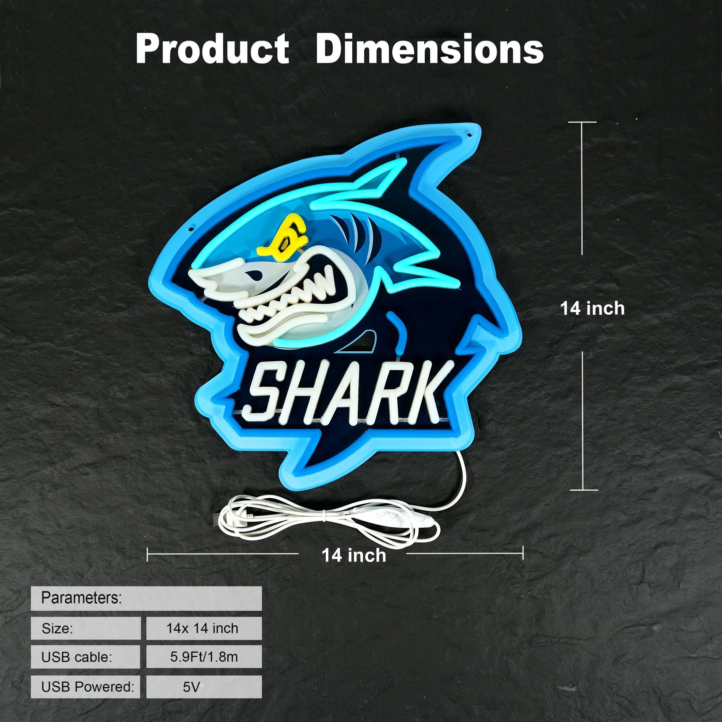 LIUISNEO Shark Neon Sign,Innovative Integral Forming Process,With Dimmable Switch For All Holiday Party and Home Decoration