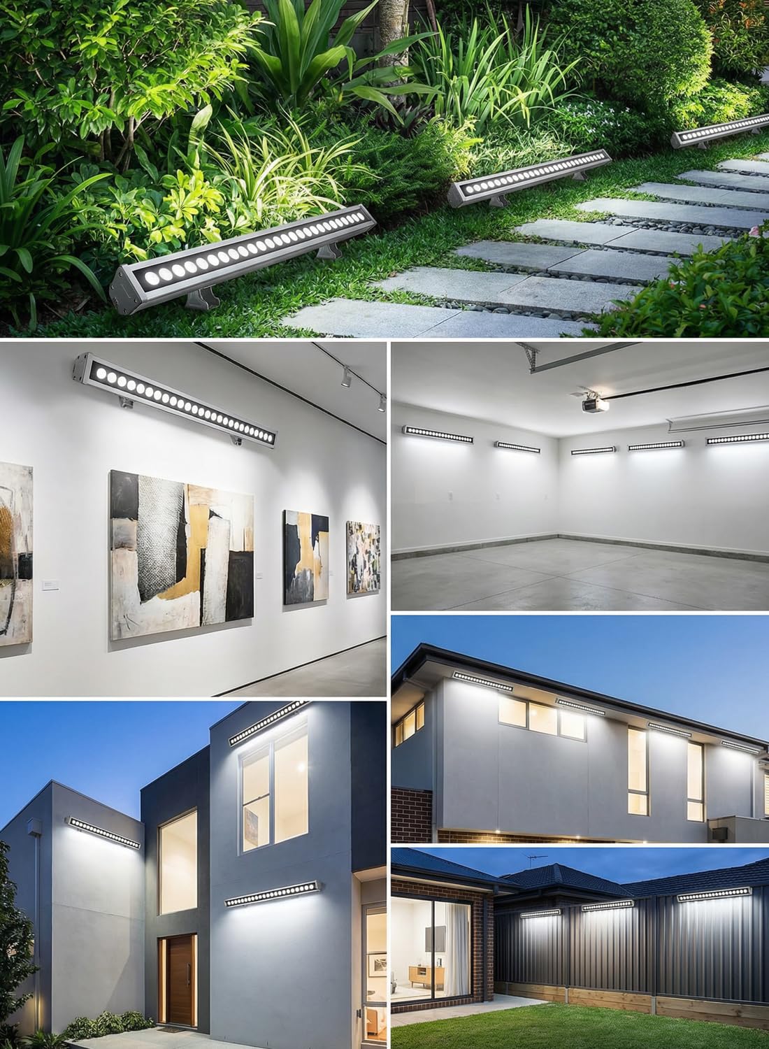 YRXC 36W LED Wall Washer Light Bar, 4000lm 5000K Daylight Linear Strip, 120V Plug in Outdoor Signage Lighting, IP65 Waterproof Anti-Fog Valve, 45°