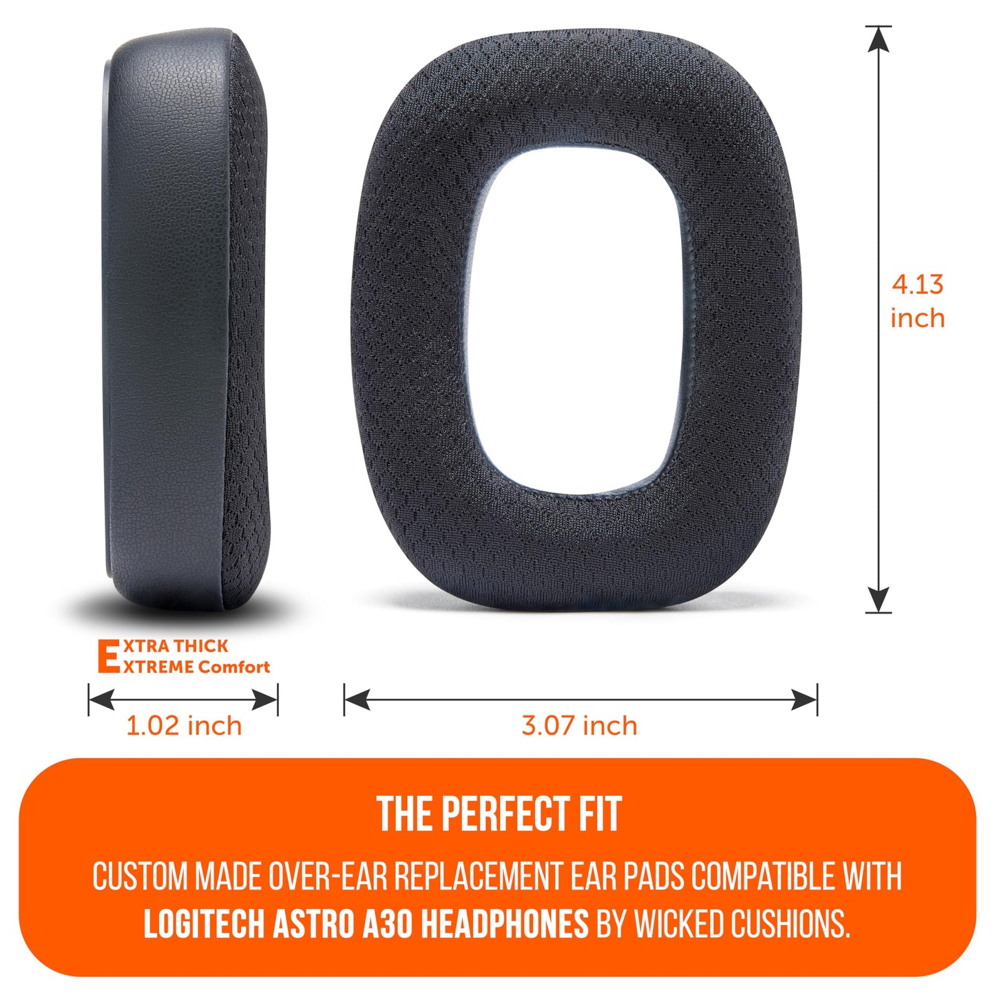 WC Freeze A30 - Cooling Gel Earpads Compatible with Logitech Astro A30 Headphones by Wicked Cushions - Elevate Comfort, Durability, Thickness & Sound