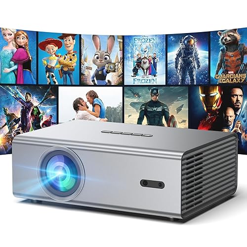 4K 1080P Smart Projector - Wireless Streaming with WiFi 6, and Bluetooth 5.3, Auto Keystone Correction, Full HD Outdoor Movie Projector for Gaming