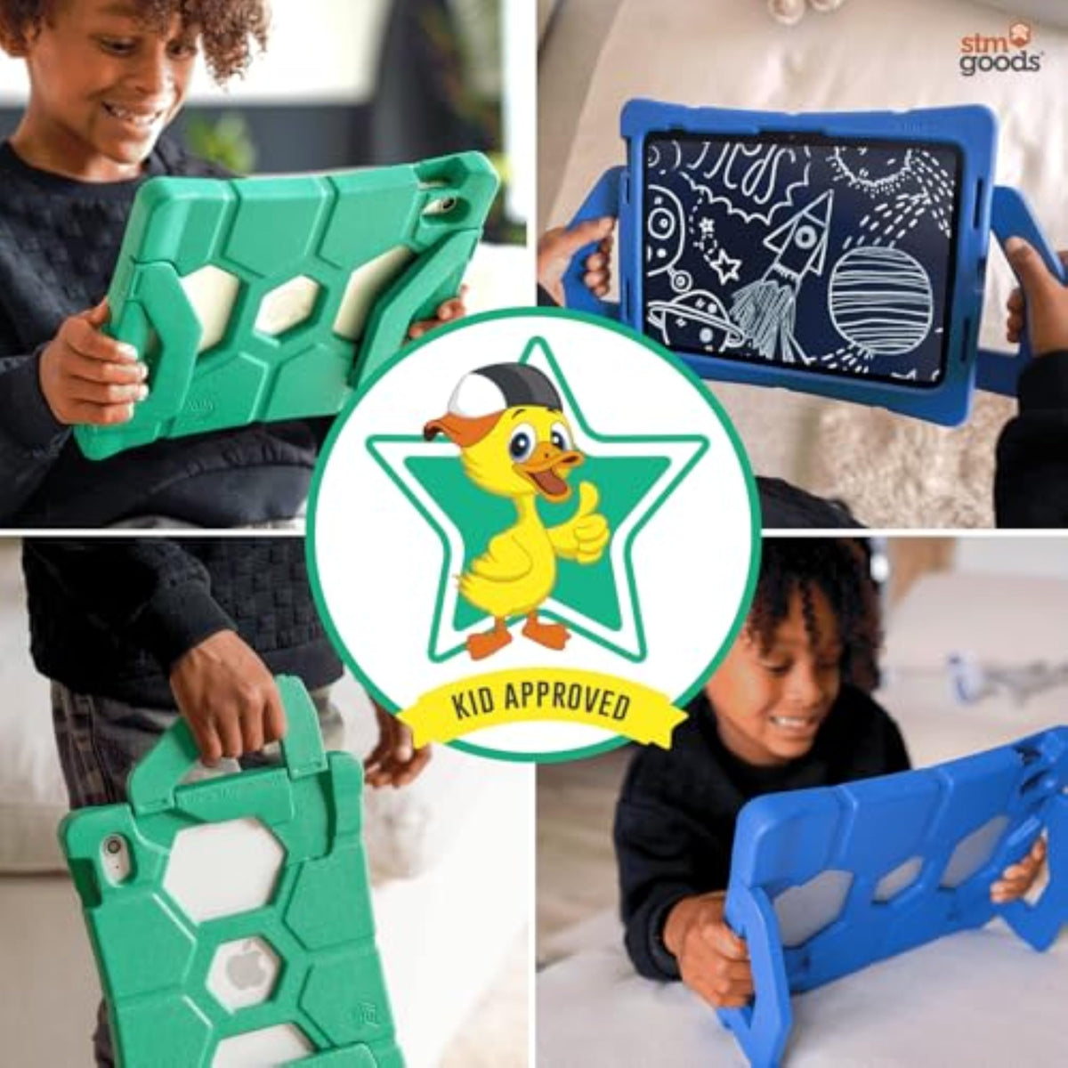 STM Goods Duxling iPad (A16/10th Gen) Case for Kids - Ultra-Protective, Two-Handle Design Allows for Easy Carry and Functions as a Multi-Angle Stand