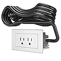 Legrand Wiremold RD2WH radiant Furniture Power Center, Recessed Power Strip, 2 Outlets, 6 Foot Cord, White