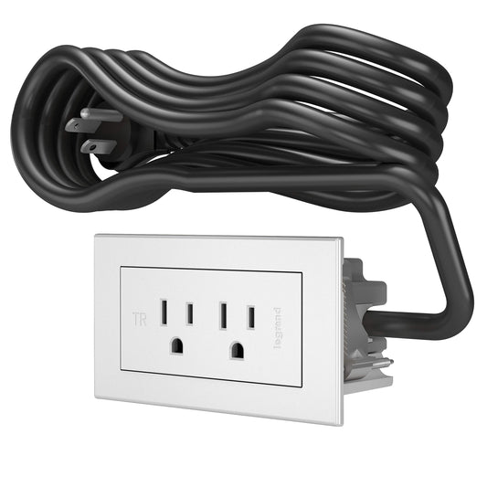 Legrand Wiremold RD2WH radiant Furniture Power Center, Recessed Power Strip, 2 Outlets, 6 Foot Cord, White