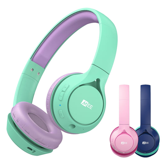 MEE audio KidJamz KJ45BT Children's Safe Listening Bluetooth Wireless Headphones with Volume Limiter & Microphone, Adjustable On-Ear Kids Headset…