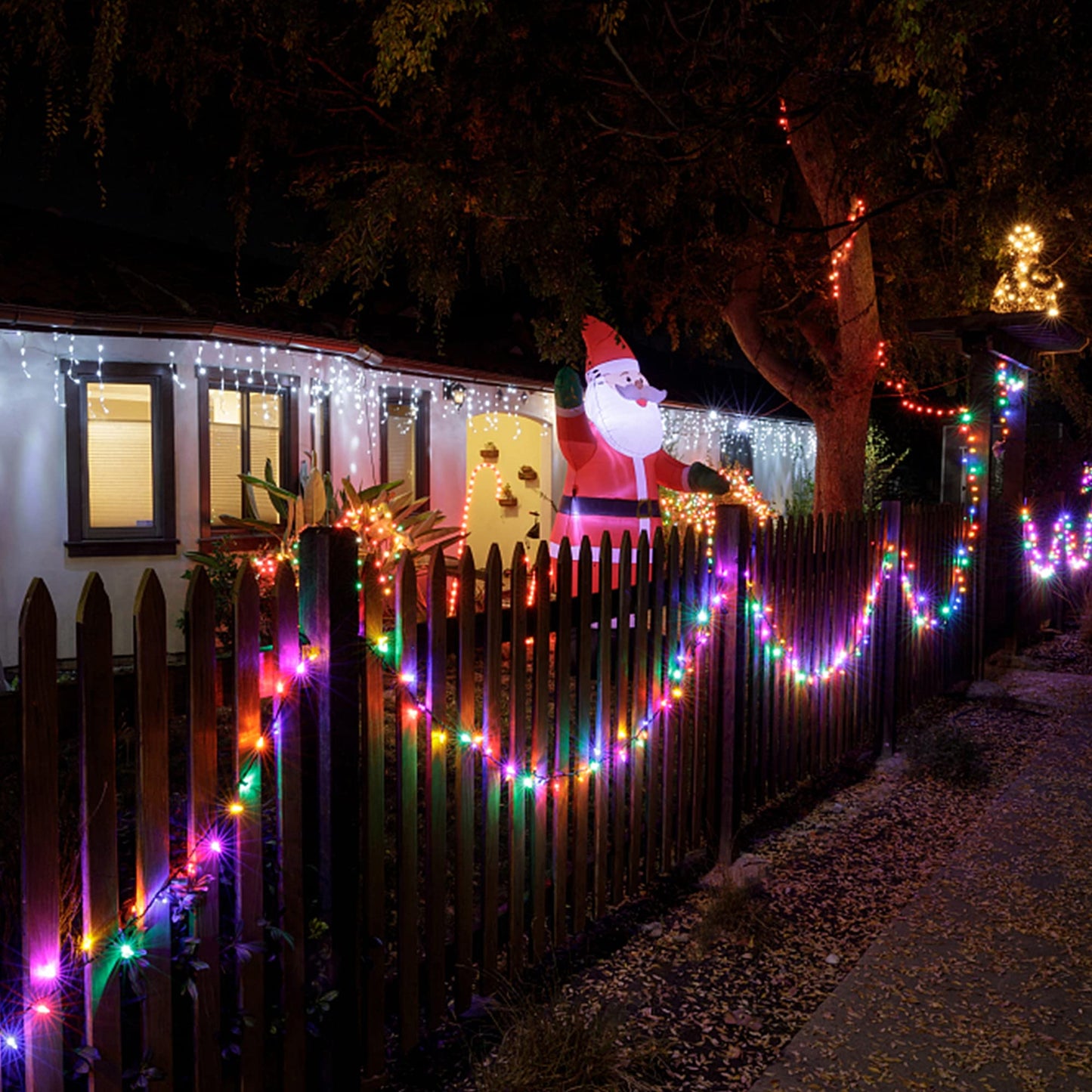 HOME LIGHTING 66ft Christmas Decorative Mini Lights, 200 LED Green Wire Fairy Starry String Lights Plug in, 8 Lighting Modes, for Indoor Outdoor Xmas