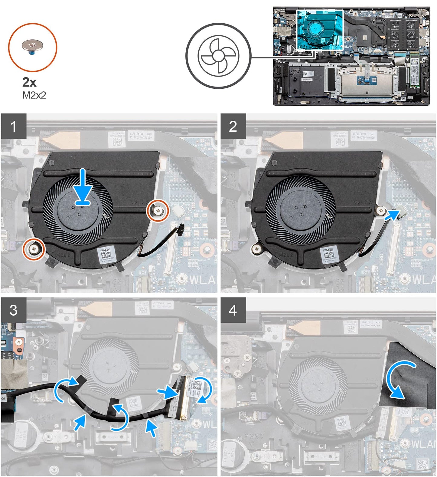 Deal4GO CPU Cooling Fan K61GC 7D5NG Replacement for Dell Latitude 3510 3410 Inspiron 5400 5406 7405 5502 5505 2-in-1