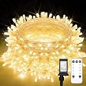 suddus Indoor String Lights with Remote, Warm White Christmas Lights Plug in with Timer, 33ft 100 LED Twinkle Fairy Lights for Bedroom Dorm Xmas Tree