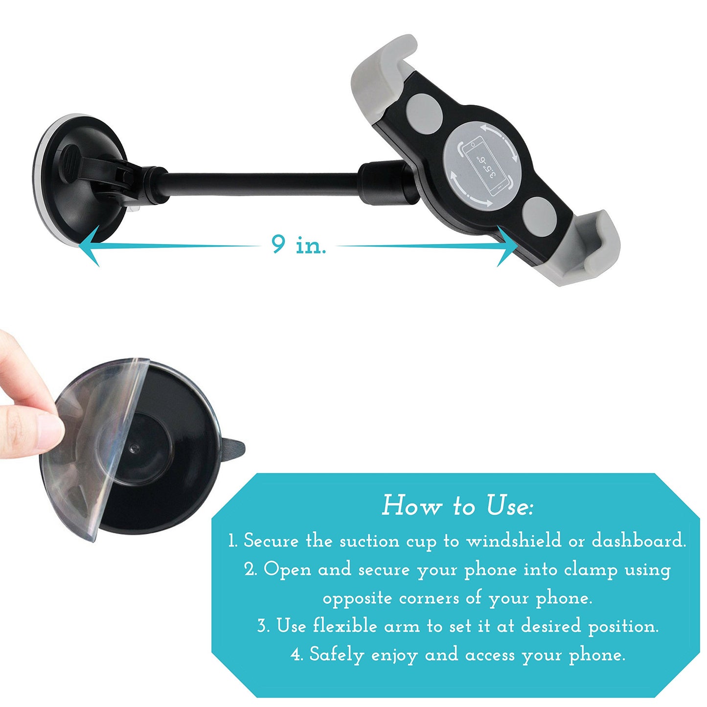 Xobebe Mobile Phone Car Holder 2-in-1 Air Vent & Windshield from Offers 360° Universal Fit. Mount Cellphone in Seconds with Adjustable Secure Grip