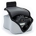 USA Gear Camera Sleeve (Medium) for Compact SLRs Compatible with Canon EOS R100 Nikon Z30 Sony ZV-E10, and more - Padded Neoprene DSLR Case