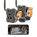 SPYPOINT Flex-M Twin Pack Cellular Trail Cameras - 2 SD Cards Included, Best Hunting Accessories, No WiFi Needed, GPS, Night Vision, IP65
