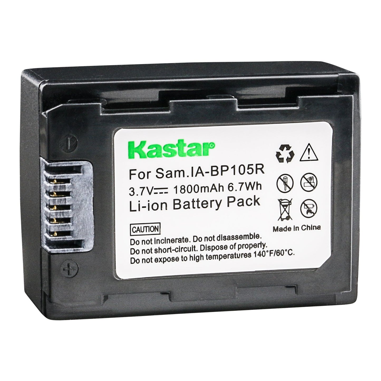 Kastar IA-BP105R Battery for Samsung HMX-F80, HMX-F90, HMX-F800, HMX-F900, SMX-F50, SMX-F53, SMX-F54, SMX-F500, SMX-F501, SMX-F530, SMX-F70, SMX-F700