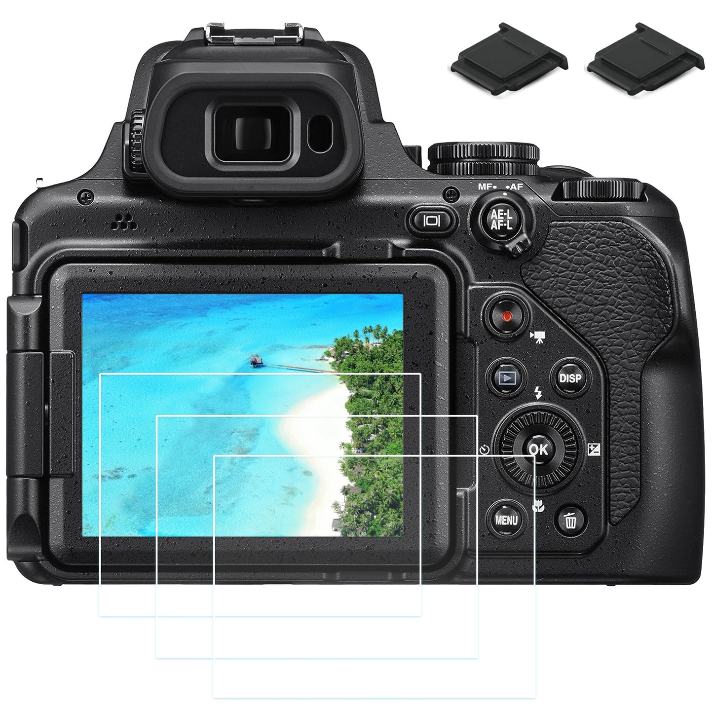 PCTC P1000 Screen Protector Compatible with Nikon COOLPIX P1000 Digital Camera, 0.3 mm 9H Hardness Tempered Glass LCD Screen Protector Compatible