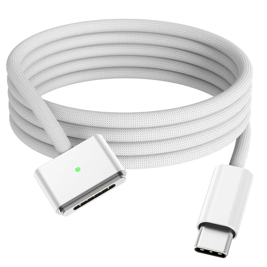 Amavasion 140W USB-C to Magnetic 3 Cable for MacBook, 6.6ft Nylon Braided for 2024 MacBook Pro 14” 16" M4, Pro 14” 16",Air 13” 15"
