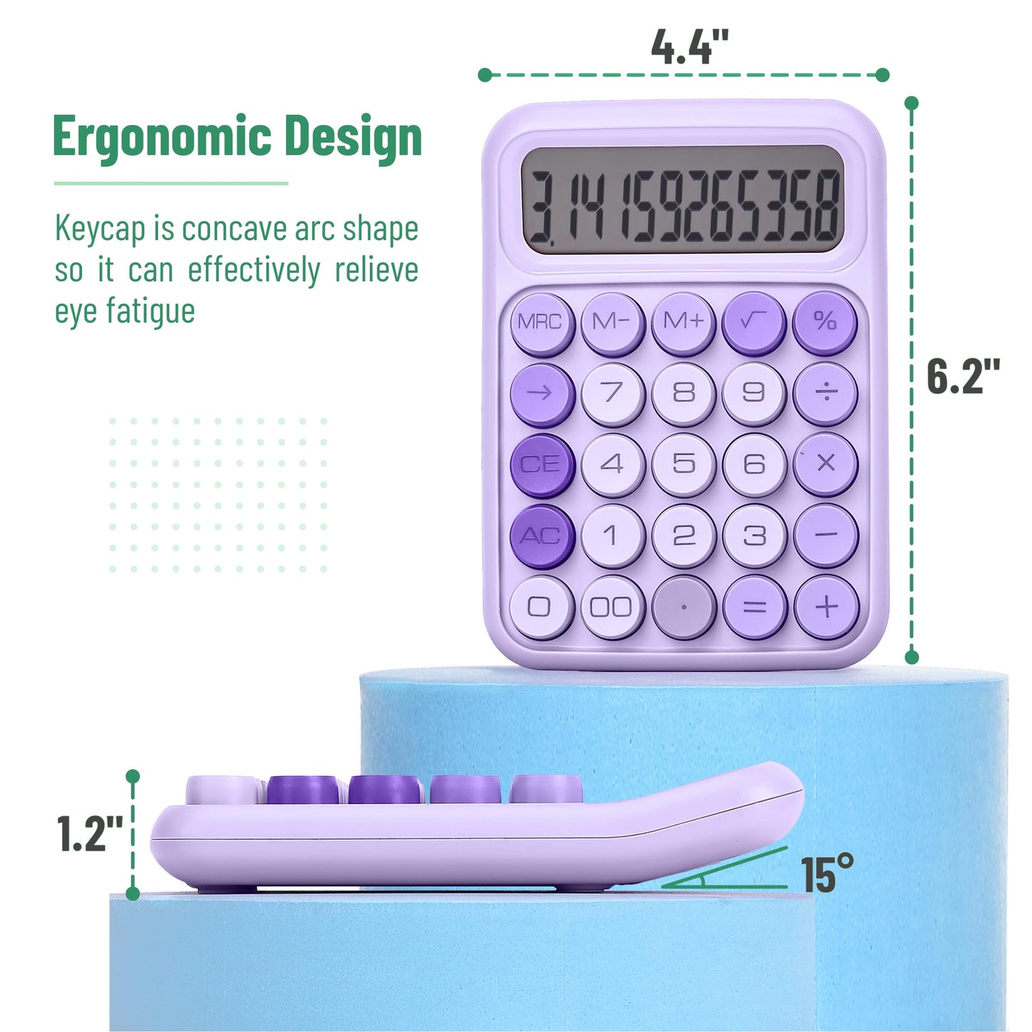 Mr. Pen- Mechanical Switch Calculator, 12 Digit Large LCD Display