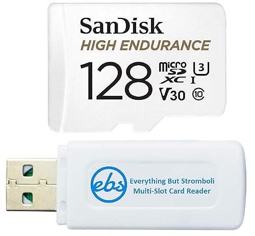 SanDisk MicroSD High Endurance 128GB Memory Card Works with Wyze Cam v3 Pro, Wyze Cam Outdoor v2 Smart Camera (SDSQQNR-128G-GN6IA) Bundle with (1)