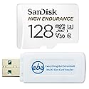 SanDisk MicroSD High Endurance 128GB Memory Card Works with Wyze Cam v3 Pro, Wyze Cam Outdoor v2 Smart Camera (SDSQQNR-128G-GN6IA) Bundle with (1)