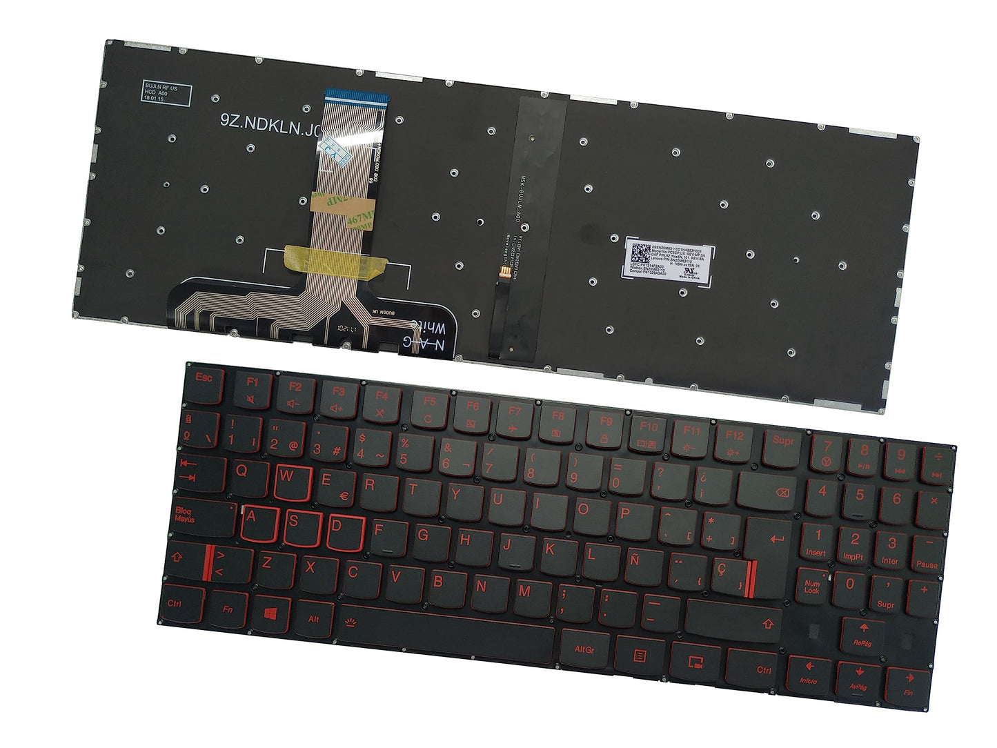 Laptop Replacement Keyboard Compatible for Lenovo Legion Y520-15IKB Y720-15IKB R720-15IKB Y530-15ICH Y540-15IRH Y540-17IRH Spanish Layout Backlit