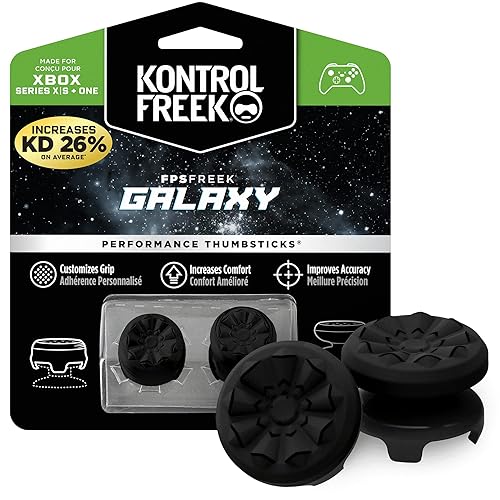 KontrolFreek FPS Freek Galaxy Black for Xbox One and Xbox Series X Controller | 2 Performance Thumbsticks | 1 High-Rise, 1 Mid-Rise | Black (Limited