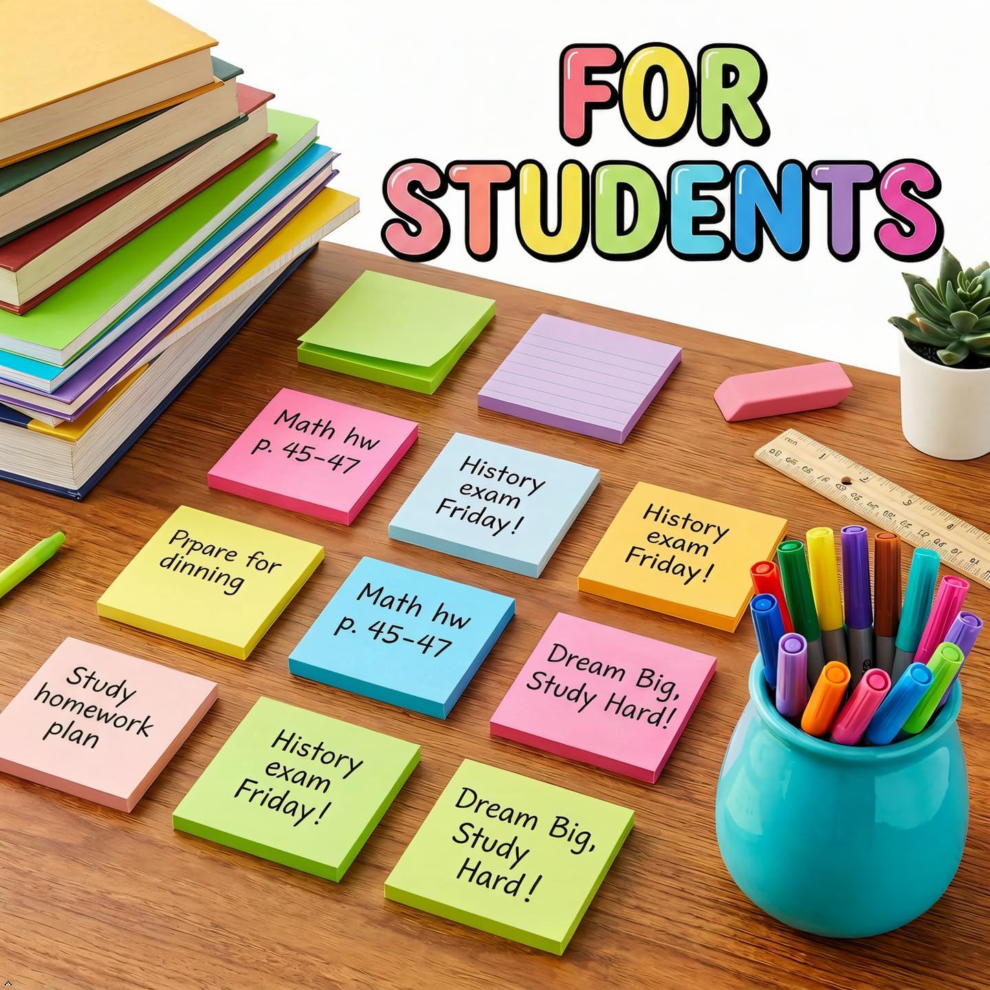 (16 Pack) Sticky Notes 3x3, Self-Stick Pads Bright Colors Sticky Note