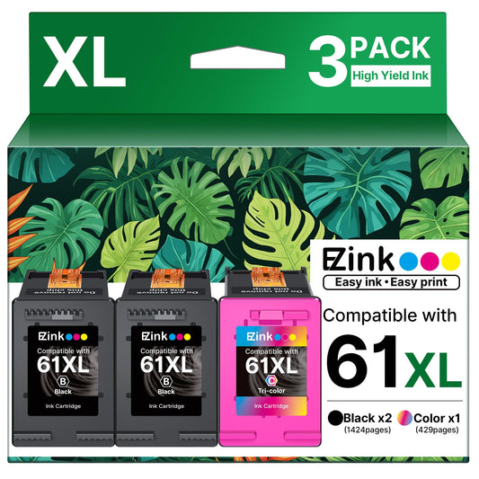 61XL 61 Ink Cartridges 4500 5530 for HP Ink 61XL Black and Color Combo Pack