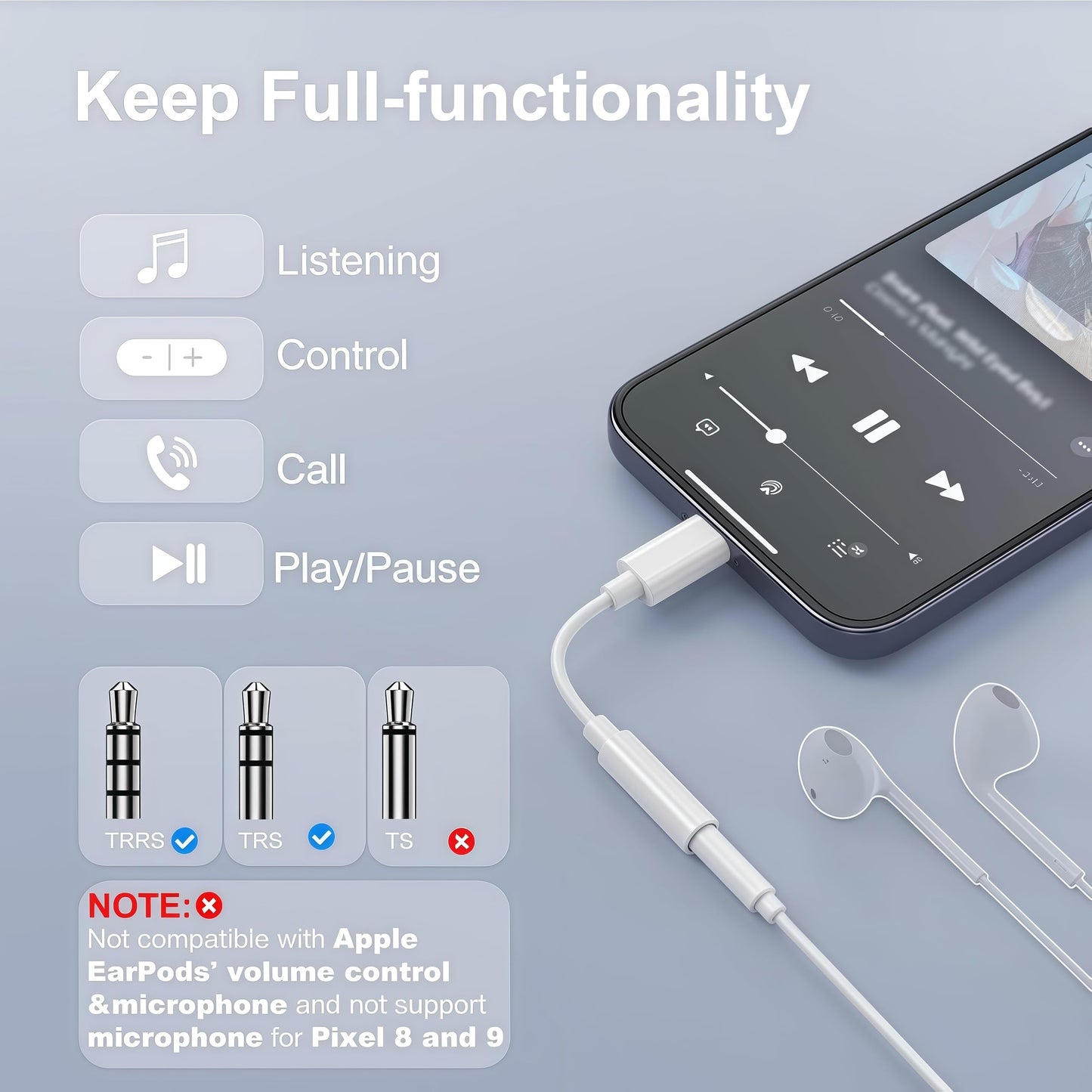 10 Pack Usbc to 3.5mm Jack Audio Adapter,The Headphone Adapter to USB C Compatible with iPhone 17/16/15 Series,Samsung Galaxy S25,S24,S23 Ultra,Note