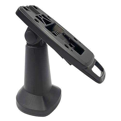ENS Tailwind Ingenico Lane/3000/7000/8000 7" Latch and Lock Pole Mount Terminal Stand, Adhesive Installation, Black