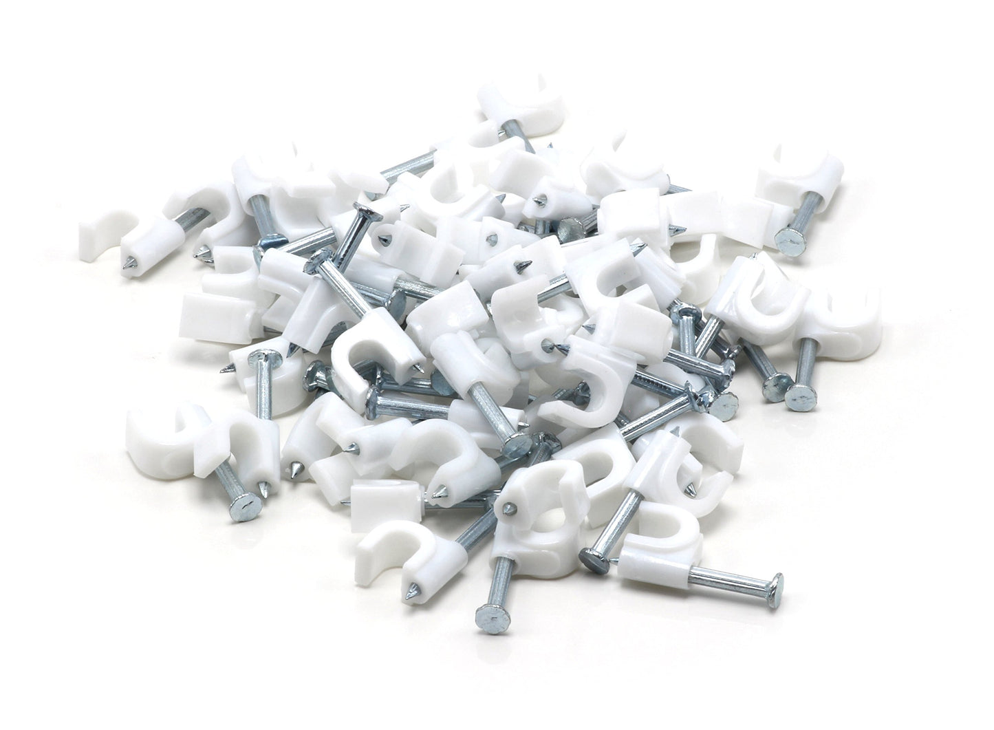 THE CIMPLE CO Single Coaxial Cable Clips 1/4 in - Indoor/Outdoor Cable Fasteners for Coax, Ethernet, CAT, Wires, and Tubing - Wire Clips with Nails