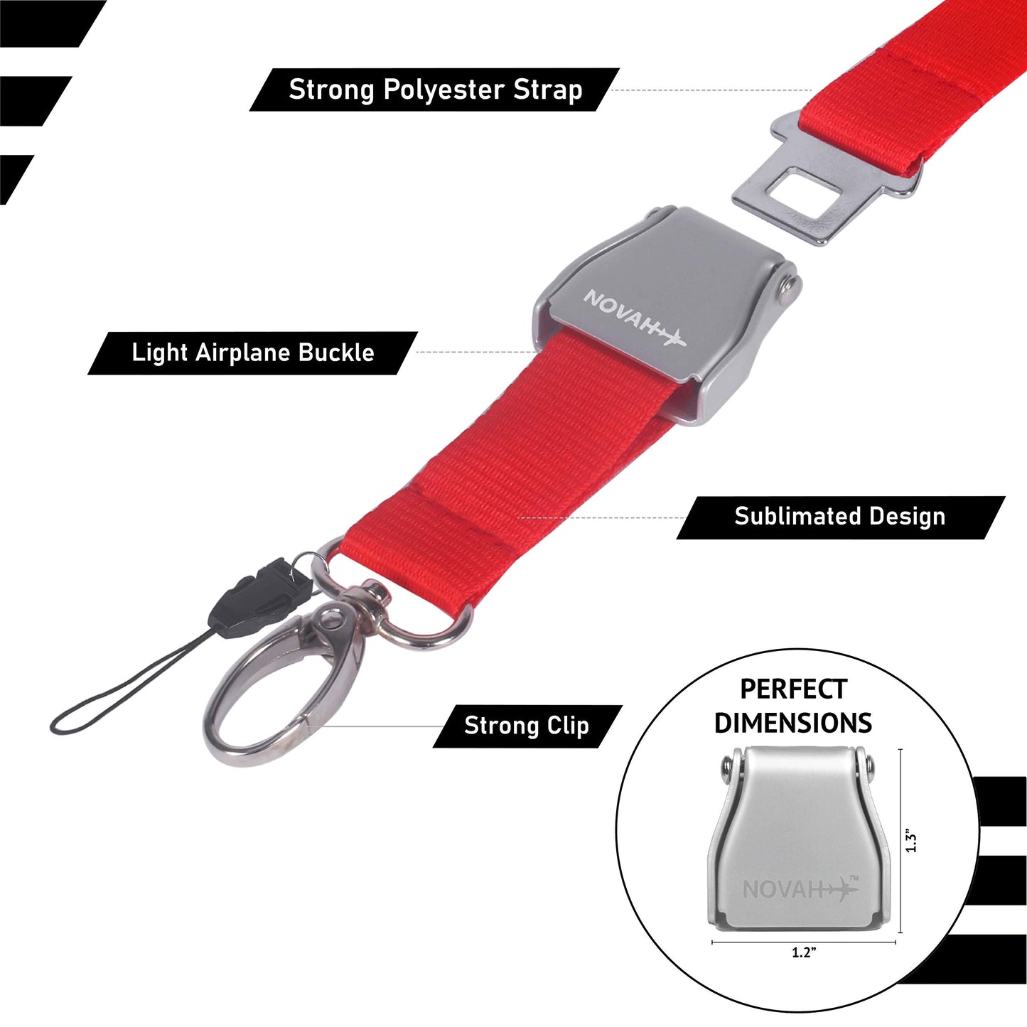Novah Cabin Crew Lanyard (red)