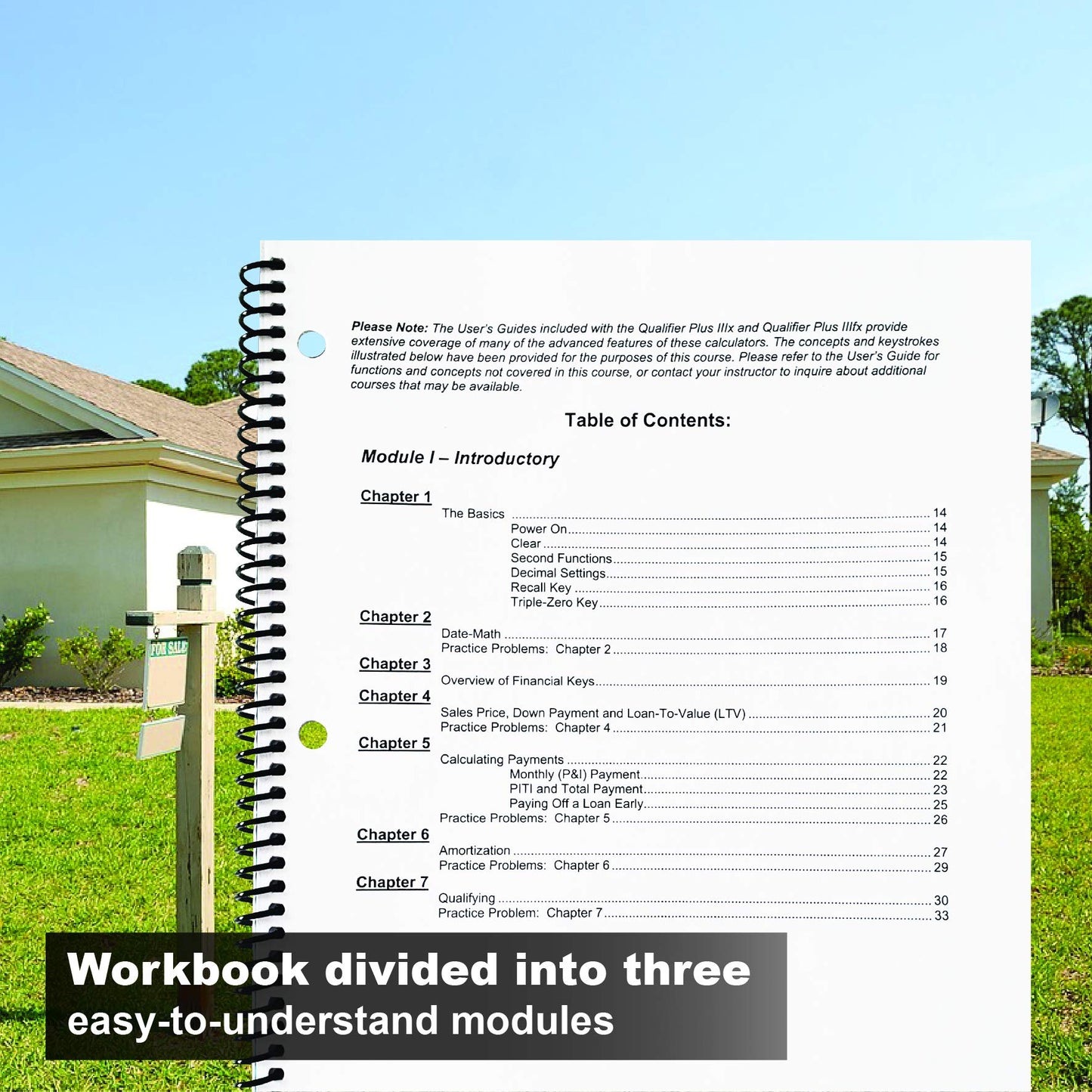 Calculated Industries 2128 Qualifier Plus Training Program Workbook for Qualifier Plus IIIx and IIIfx Real Estate Finance Calculators | 3 Modules