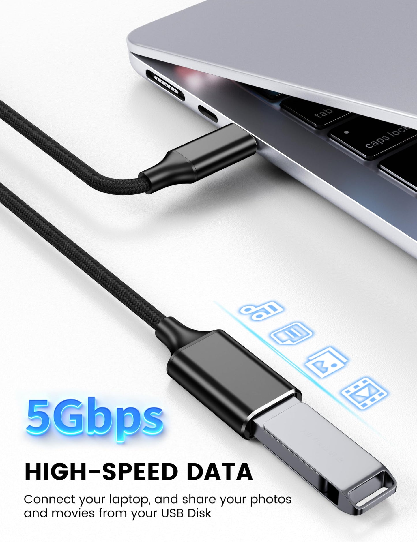 TFAK USB Female to USB C Male Cable(3.3ft/1M),Type-C Male to USB3.0 OTG Cable 5Gbps Data Transfer Compatible for Phone/Laptop/Tablet/Switch USBC…