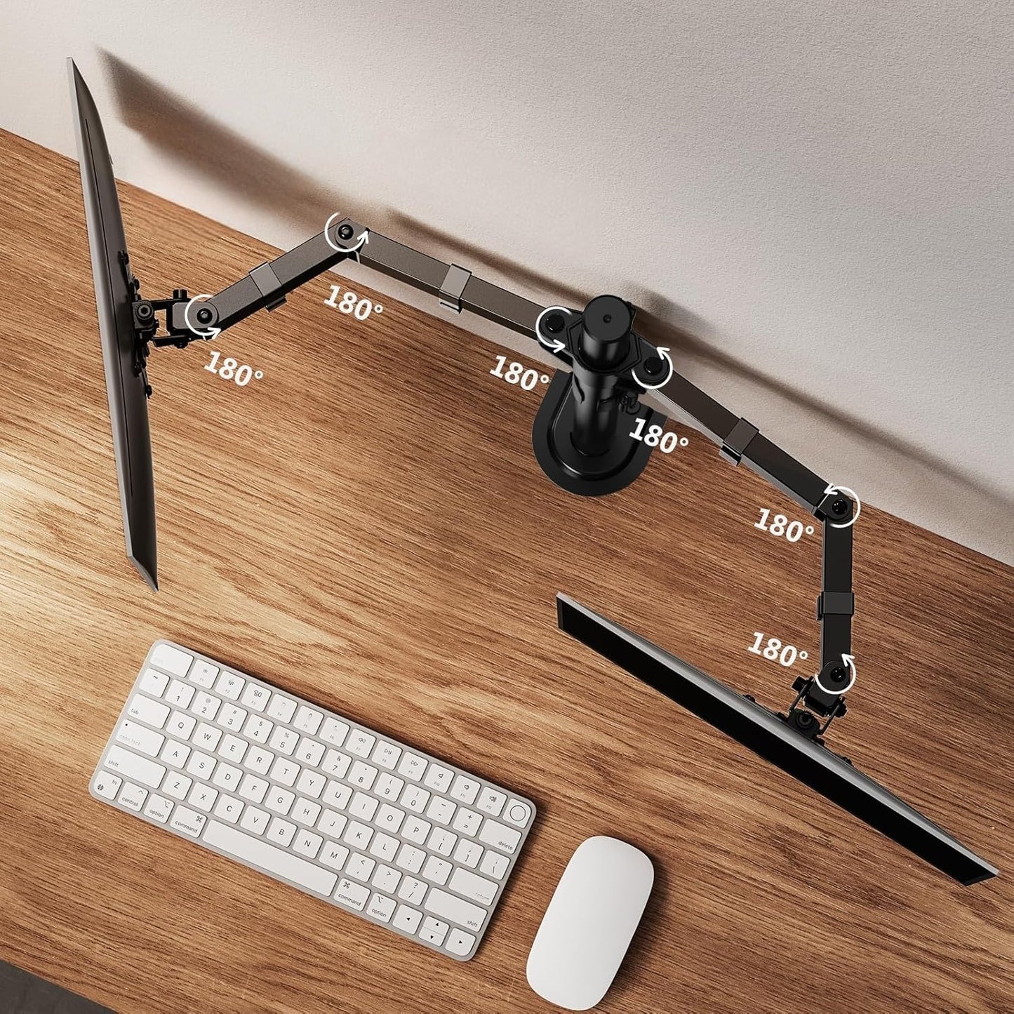 ErGear Dual Monitor Stand, Heavy Duty Adjustable Monitor Desk Mount for 2 Screens up to 32 Inches, Fully Adjustable Height, Tilt, Swivel, Rotate