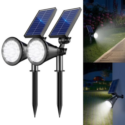 APOMAO Solar Lights Outdoor Waterproof, 36 LEDs 1000LM Adjustable Solar Spot Lights Outdoor, 2-in-1 Solar Powered Spotlight Landscape Lighting