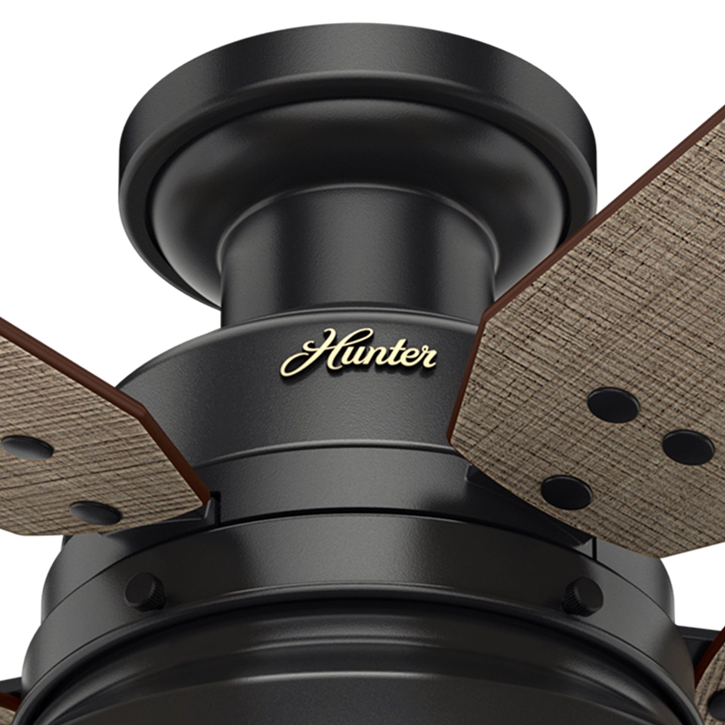 Hunter Fan 52 in. Outdoor Low Profile Ceiling Fan with LED Light kit in Matte Black (Renewed)