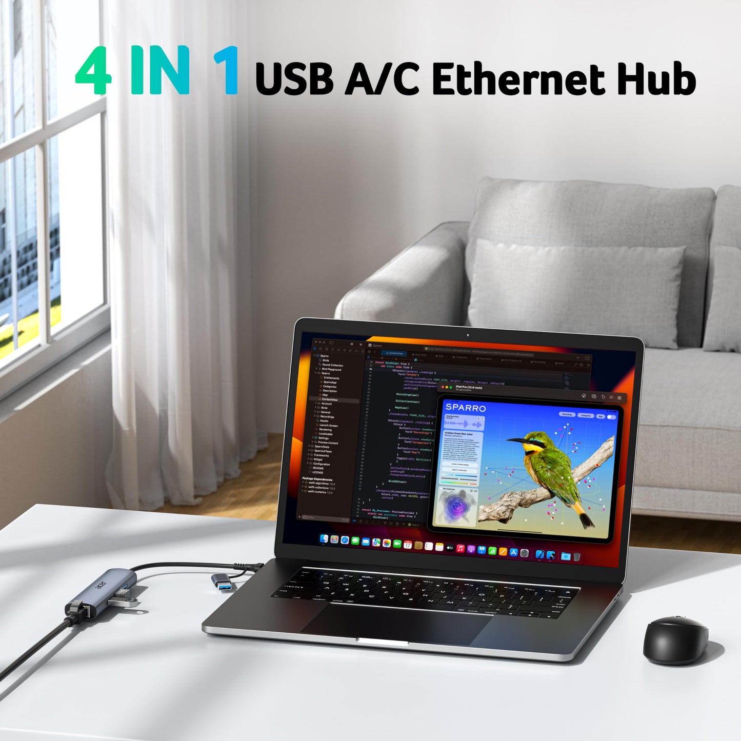 Acer USB to Ethernet Adapter, USBC Hub Ethernet 1Gbps with 3*USB 3.0, Aluminum Heat Dissipation, Driver Free, USB to Network Adapter for Windows 10