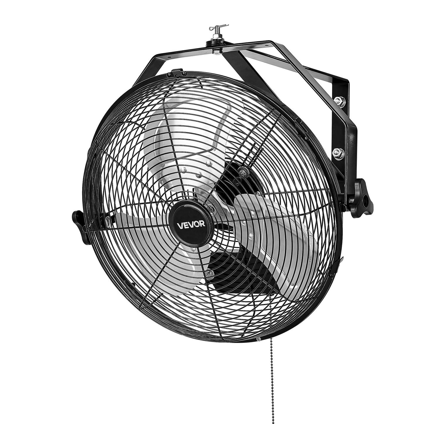 VEVOR 14 Inch Industrial Wall Mount Fan, High Velocity 2473 CFM Outdoor Fan with 3 Speeds, Waterproof IP44 Garage Wall with Aluminum Blades