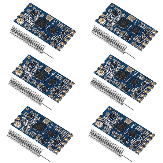 XIITIA 6pcs HC-12 433Mhz SI4463/SI4438 Wireless Serial Port Module 1000M Replace Bluetooth with Antenna