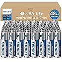 PHILIPS AA Batteries 48 Pack | 1.5v Ultra Alkaline Double A Battery | 132% More Power Then Industry Standard | Long-Lasting | 10-Year Shelf Life…