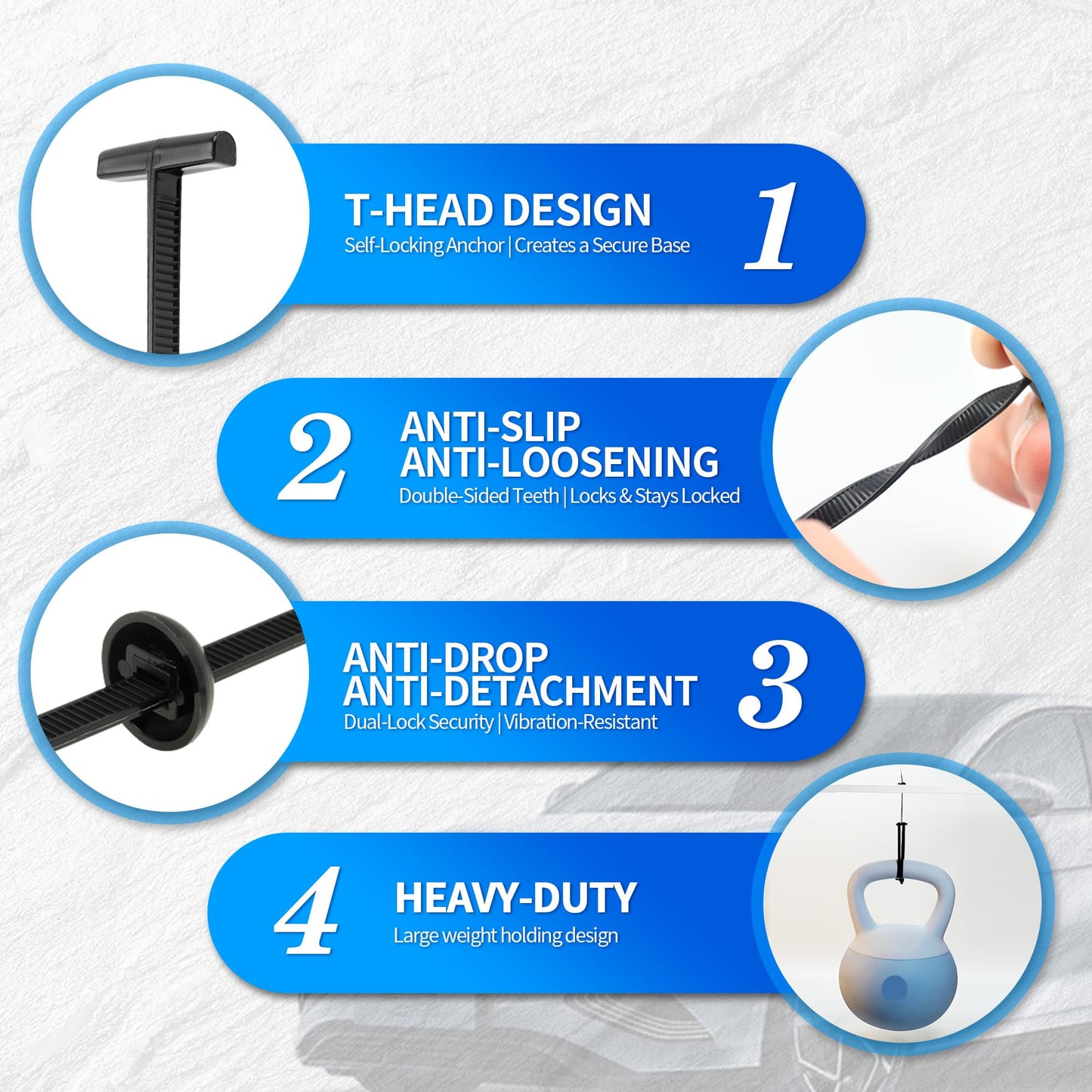 Upgrade Double-Sided Nylon Universal Cable Tie Buckle for Car, 120pcs Fold-Head Design for Easy Piercing, Zip Tie Clips for Mudguard Fender Bumper