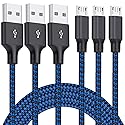 Micro USB Cable, 3Pack 10FT Android Charger Cable Long Nylon Braided Sync and Fast Charging Cord Compatible with Samsung Galaxy S7 S6 Edge, Android