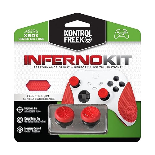KontrolFreek FPS Freek Inferno Performance Kit for Xbox One and Xbox Series X Controller | Includes Performance Thumbsticks and Performance Grips |
