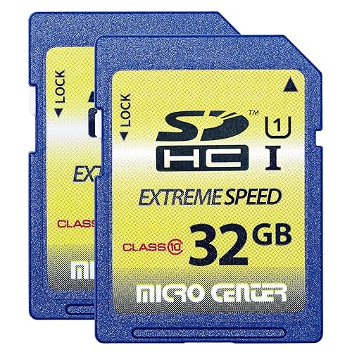 INLAND 32GB Class 10 SDHC Flash Memory Card Standard Full Size SD Card USH-I U1 Trail Camera by Micro Center (2 Pack)