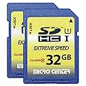 INLAND 32GB Class 10 SDHC Flash Memory Card Standard Full Size SD Card USH-I U1 Trail Camera by Micro Center (2 Pack)