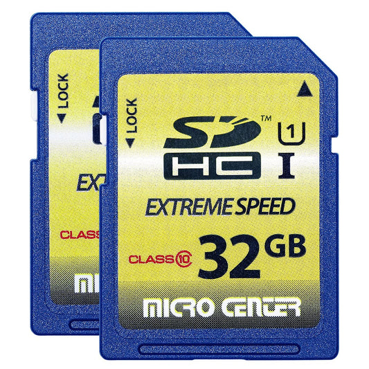 INLAND 32GB Class 10 SDHC Flash Memory Card Standard Full Size SD Card USH-I U1 Trail Camera by Micro Center (2 Pack)